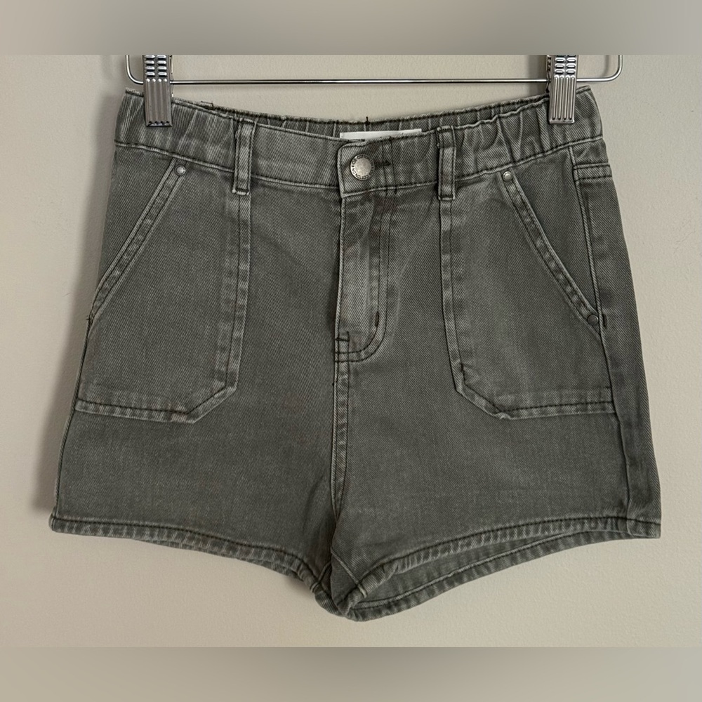 Cotton-On Kids Girls Olive Green Denim Shorts - Size 8